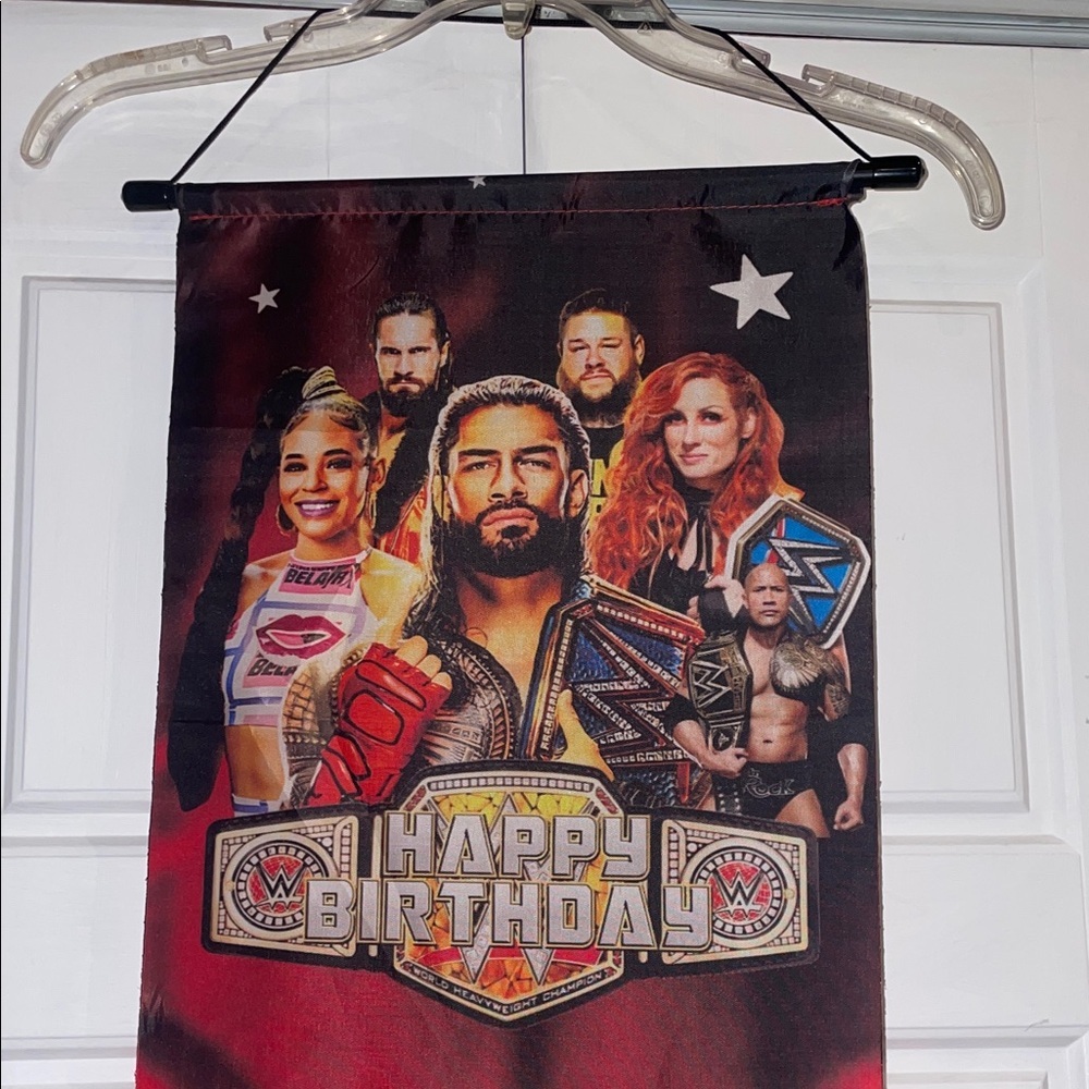 WWE Red Happy Birthday Banner - Picture 2 of 6